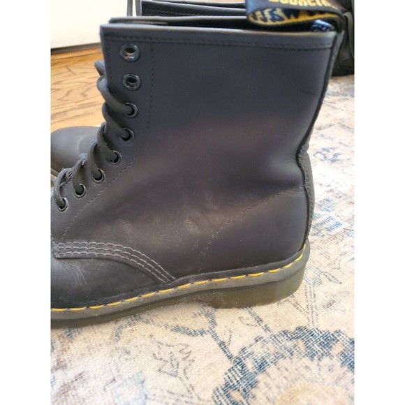 Dr. Doc Martens PASCAL black leather combat boot, fits like women’s size 10 - Picture 8 of 12